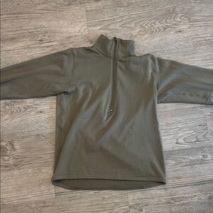 Men's Olive Green Quarter-Zip Sweater